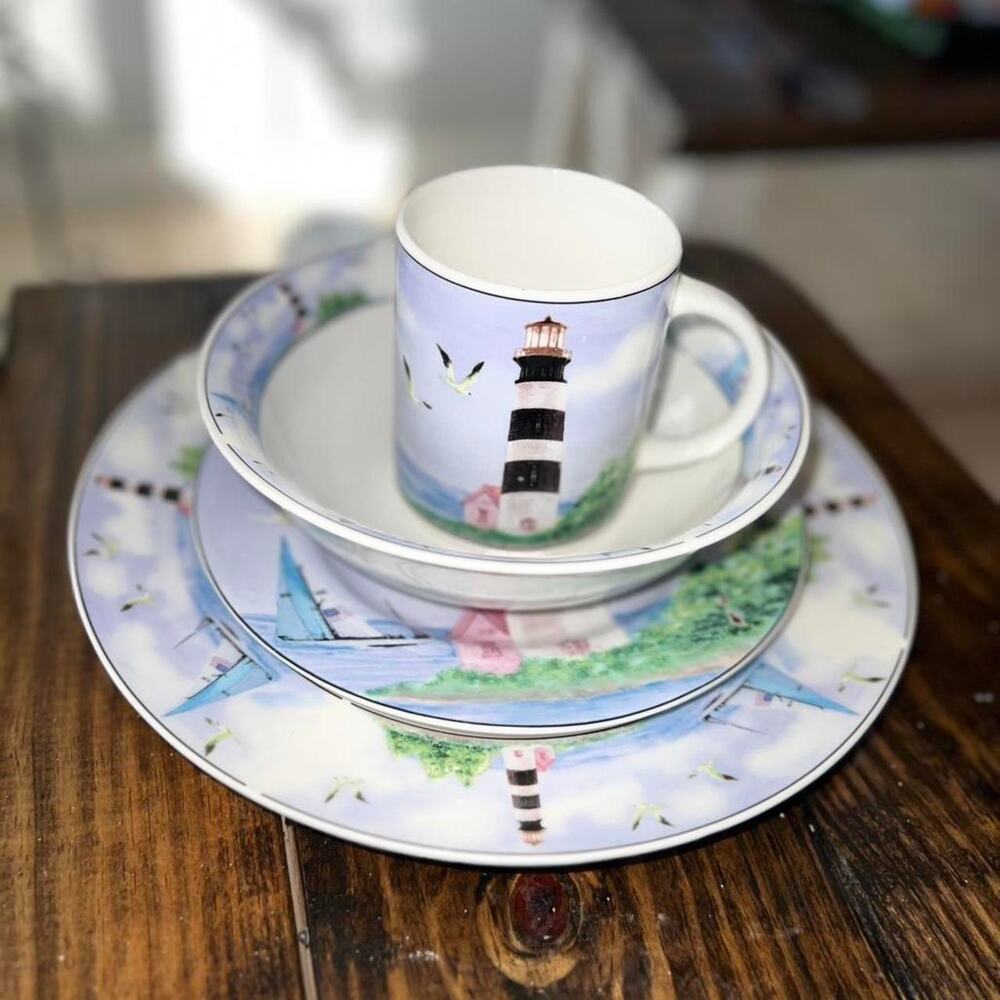Thomson pottery lighthouse themed 4 piece